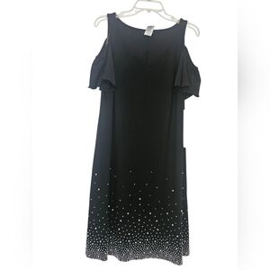 MSK Beaded Hemline Cold-Shoulder Cocktail Dress Women M - NWT